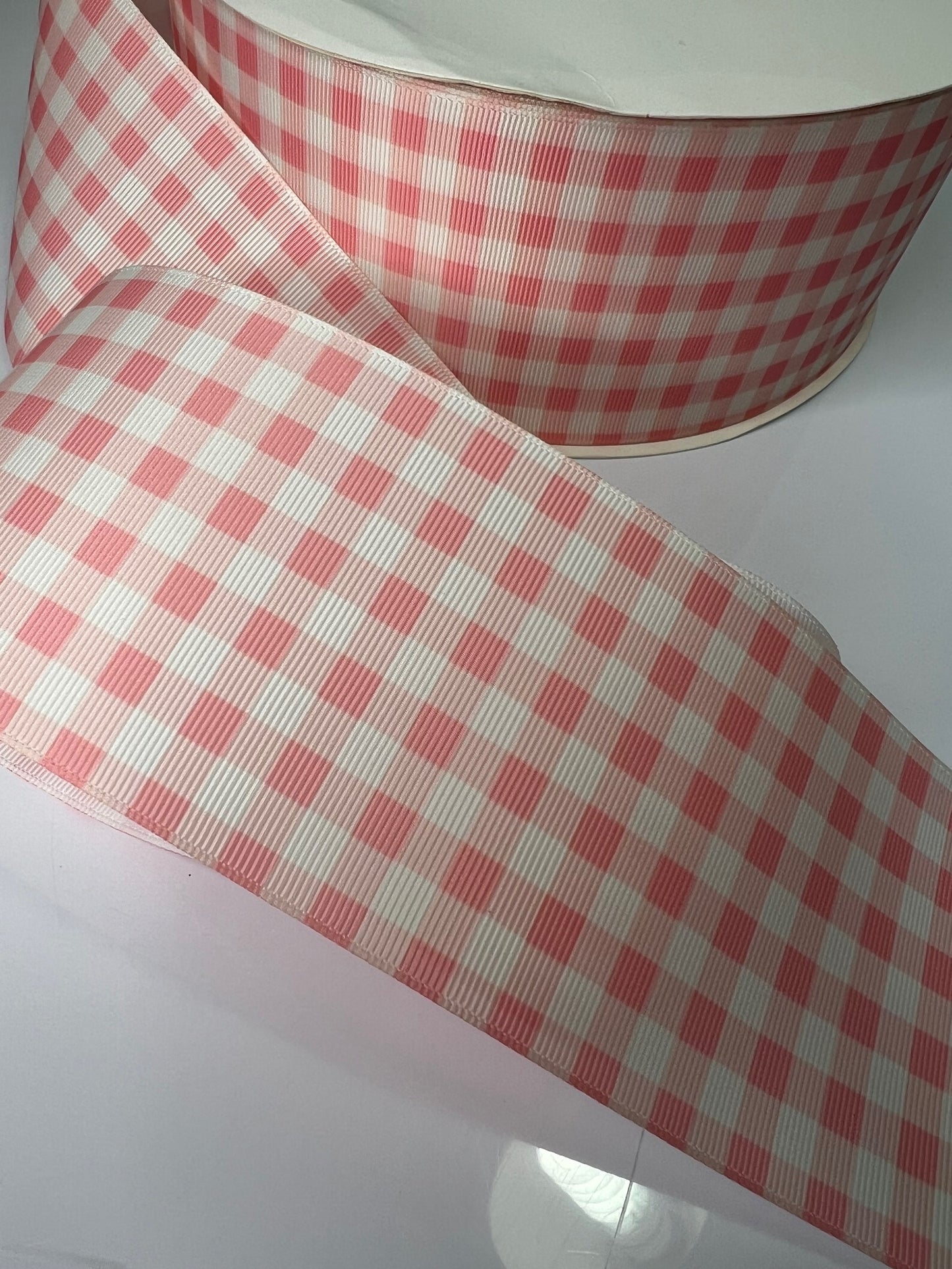 "3" Pink Plaid Ribbon: Perfect Partner for Highland Cows!