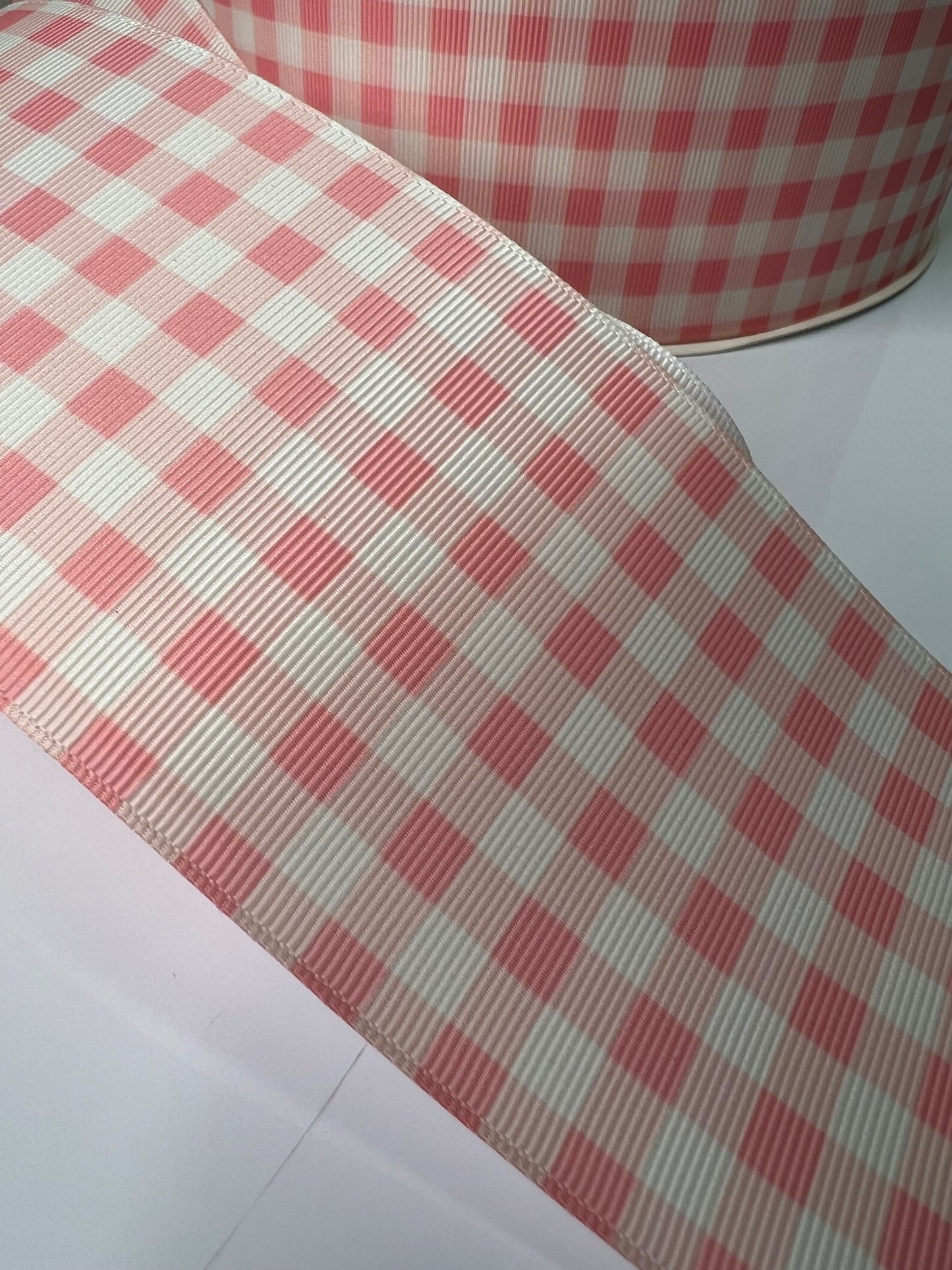 "3" Pink Plaid Ribbon: Perfect Partner for Highland Cows!
