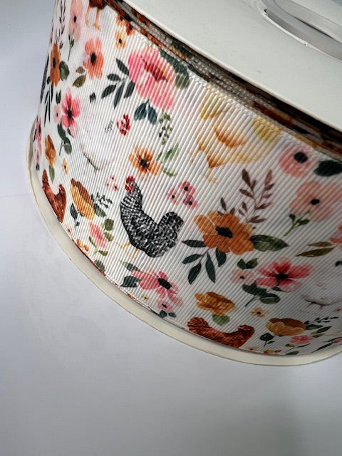 3" Chicken Grosgrain Ribbon: A Perfect Addition to Your Farm Collection! 🐔