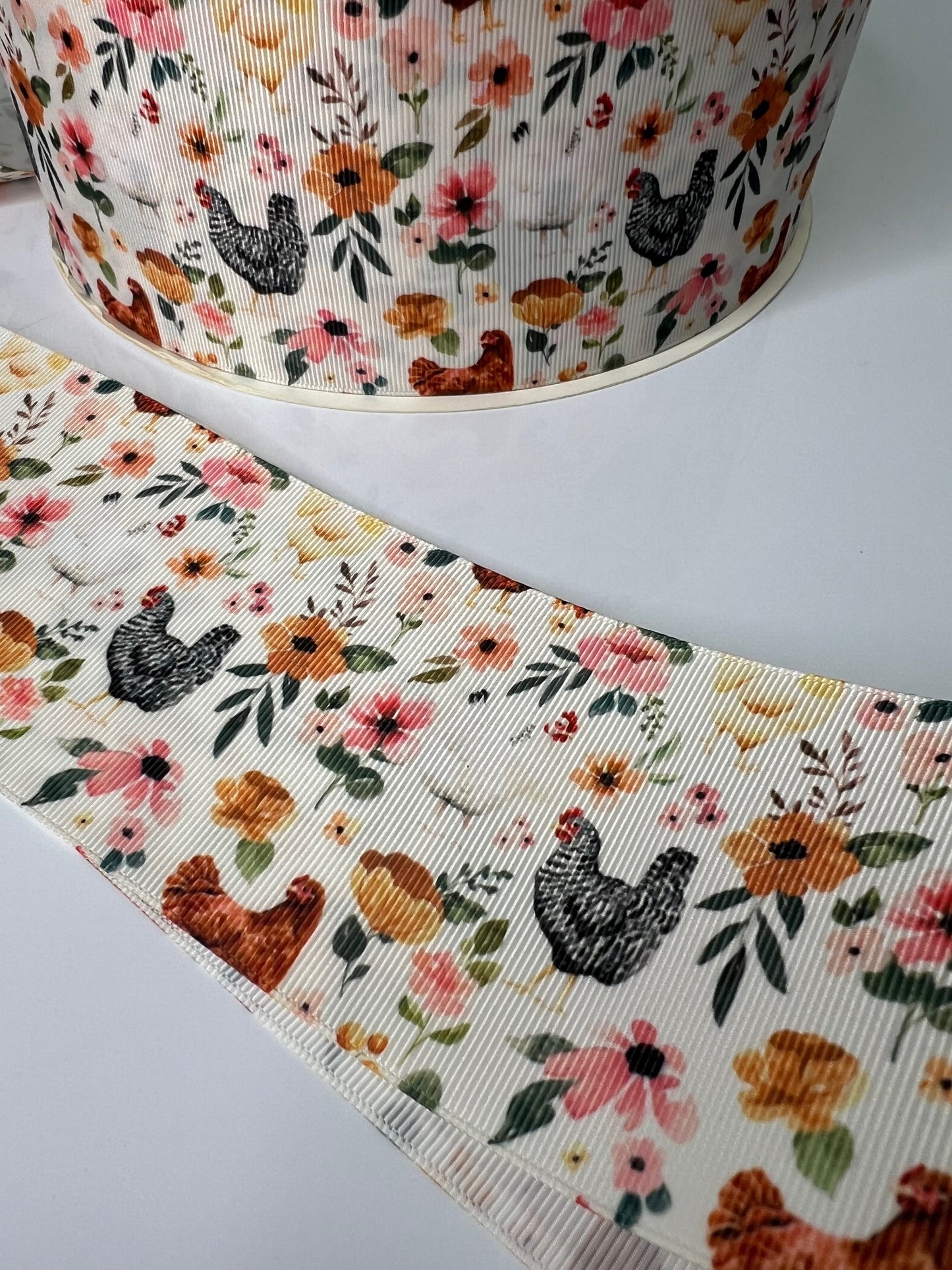 3" Chicken Grosgrain Ribbon: A Perfect Addition to Your Farm Collection! 🐔