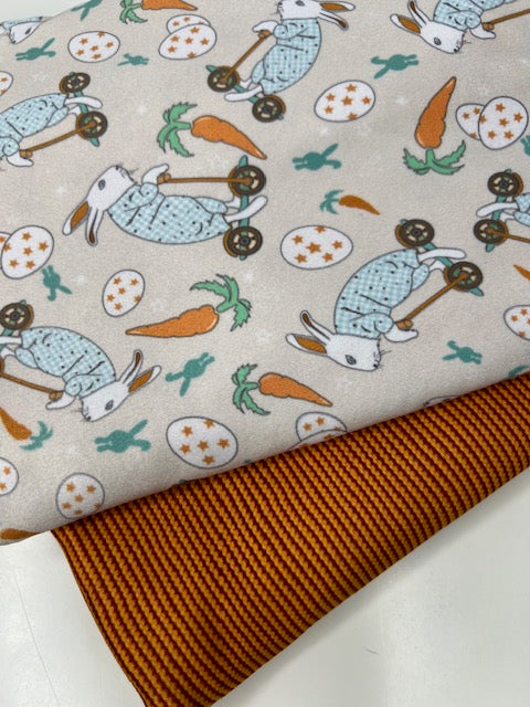 Orange Faux Embroidery DBP Fabric