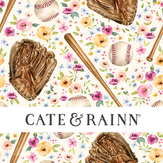 Cate & Rainn Melody Baseball Game Floral Cream