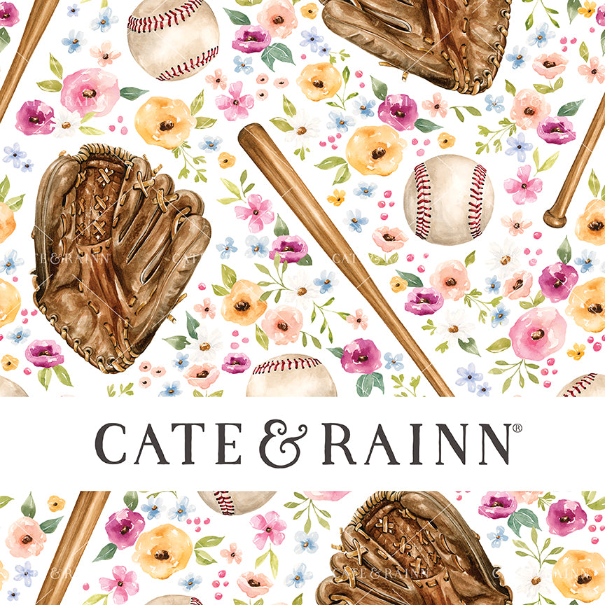 Cate & Rainn Melody Baseball Game Floral White