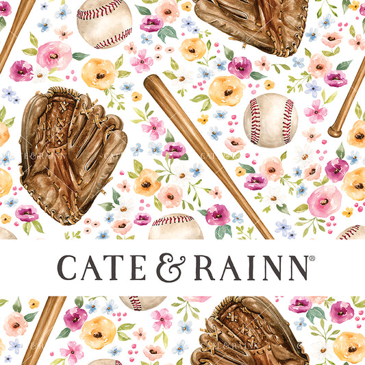 Cate & Rainn Melody Baseball Game Floral White