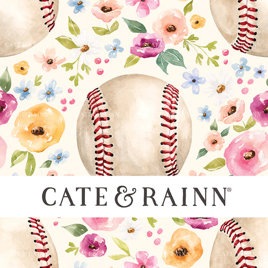 Cate & Rainn Melody Baseball Floral Cream