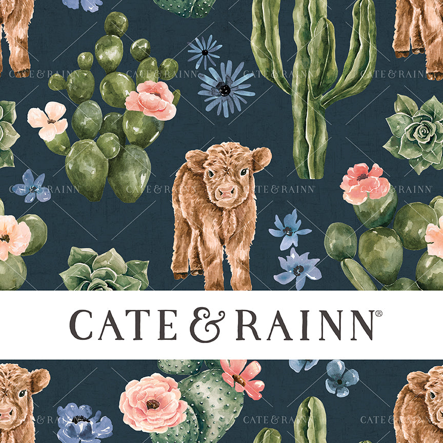 Cate & Rainn Wanderlust Desert Highland Navy Cows